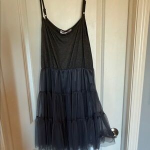 Lovely Melody Charcoal Slip Dress
